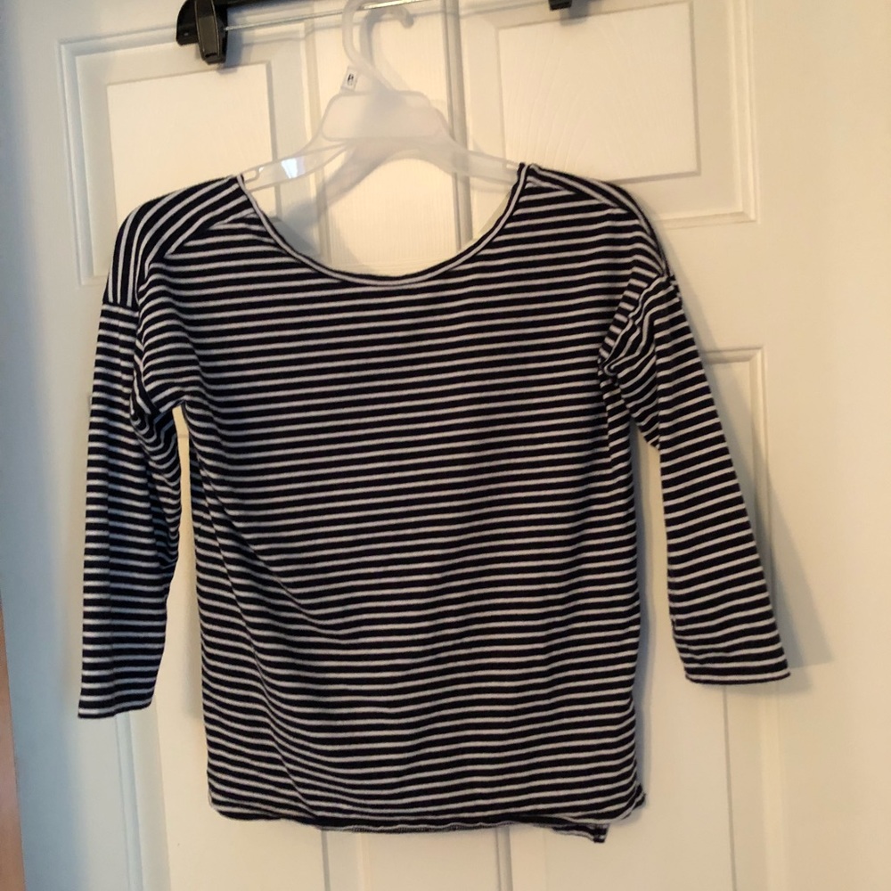 Loft low back striped shirt
